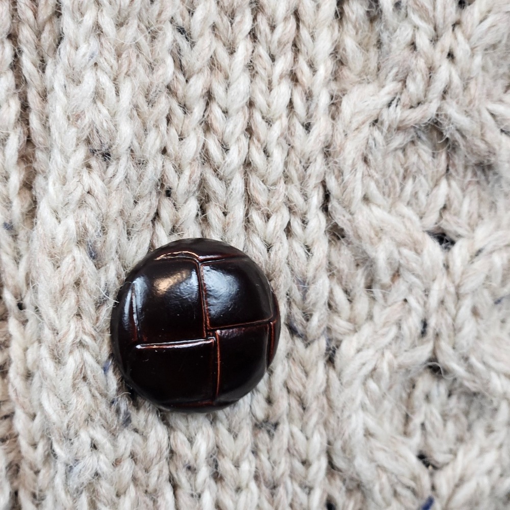Vintage Carraig Donn Aran Fisherman Flecked Cable Knit Wool Sweater Vest Large - Picture 4 of 9